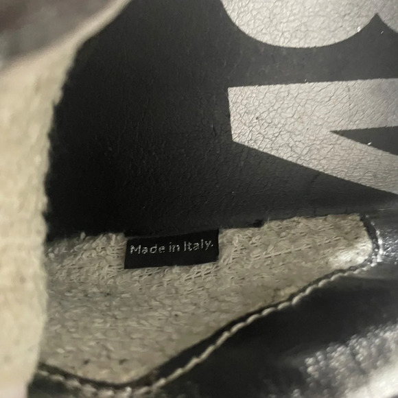 P448 John Calf Hair Spotted Cowiena Sneaker Black White Leather Size 39 - Picture 7 of 14